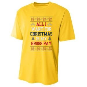 All I Want For Christmas Is My Gross Pay Joke Performance Sprint T-Shirt