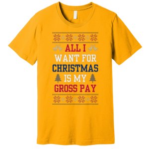 All I Want For Christmas Is My Gross Pay Joke Premium T-Shirt