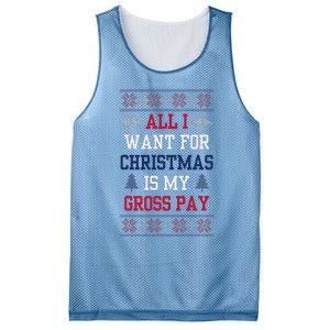 All I Want For Christmas Is My Gross Pay Joke Mesh Reversible Basketball Jersey Tank