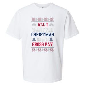 All I Want For Christmas Is My Gross Pay Joke Sueded Cloud Jersey T-Shirt