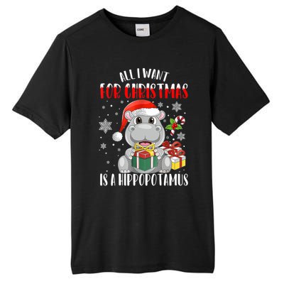 All I Want For Christmas Is A Hippopotamus Xmas Hippo Cool Gift Tall Fusion ChromaSoft Performance T-Shirt