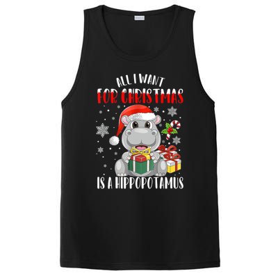 All I Want For Christmas Is A Hippopotamus Xmas Hippo Cool Gift PosiCharge Competitor Tank