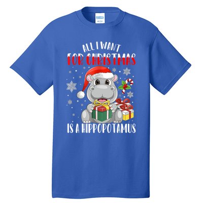 All I Want For Christmas Is A Hippopotamus Xmas Hippo Cool Gift Tall T-Shirt