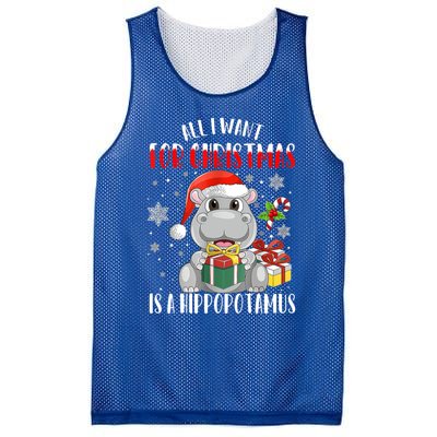 All I Want For Christmas Is A Hippopotamus Xmas Hippo Cool Gift Mesh Reversible Basketball Jersey Tank