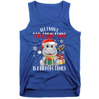 All I Want For Christmas Is A Hippopotamus Xmas Hippo Cool Gift Tank Top