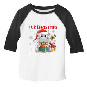 All I Want For Christmas Is A Hippopotamus Xmas Hippo Cool Gift Toddler Fine Jersey T-Shirt