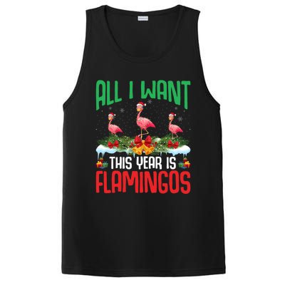 All I Want This Year Is Flamingos Wearing Hat Christmas Cute Gift PosiCharge Competitor Tank