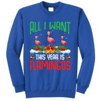 All I Want This Year Is Flamingos Wearing Hat Christmas Cute Gift Sweatshirt