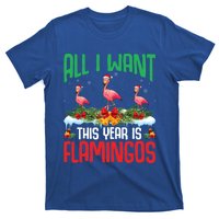 All I Want This Year Is Flamingos Wearing Hat Christmas Cute Gift T-Shirt