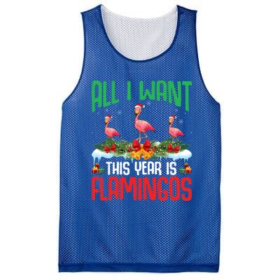 All I Want This Year Is Flamingos Wearing Hat Christmas Cute Gift Mesh Reversible Basketball Jersey Tank