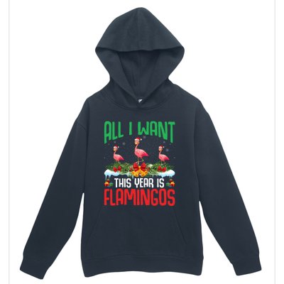 All I Want This Year Is Flamingos Wearing Hat Christmas Cute Gift Urban Pullover Hoodie