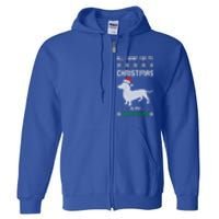 All I Want For My Christmas Dachshund Doxie Dog Ugly Xmas Pj Gift Full Zip Hoodie