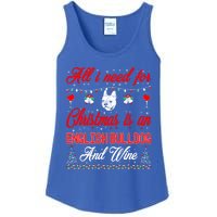 All I Want For Christmas English Bulldog And Wine Gift Ladies Essential Tank