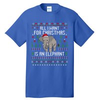 All I Want For Christmas Is An Elephant Ugly Xmas Tall T-Shirt