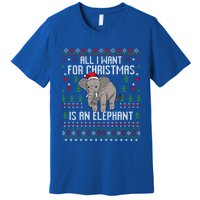 All I Want For Christmas Is An Elephant Ugly Xmas Premium T-Shirt