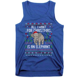 All I Want For Christmas Is An Elephant Ugly Xmas Tank Top