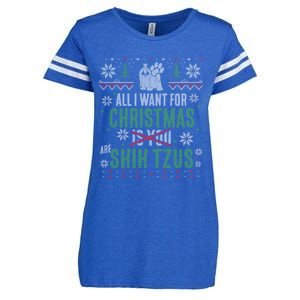 All I Want For Christmas Are Shih Tzus Gift Enza Ladies Jersey Football T-Shirt