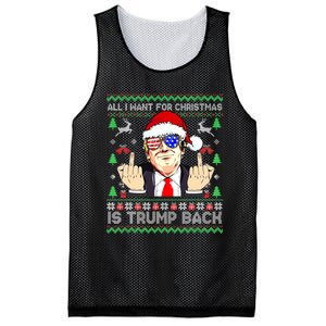 All I Want For Christmas Is Trump Back 2024 Ugly Xmas Mesh Reversible Basketball Jersey Tank