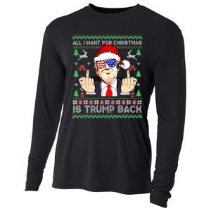 All I Want For Christmas Is Trump Back 2024 Ugly Xmas Cooling Performance Long Sleeve Crew