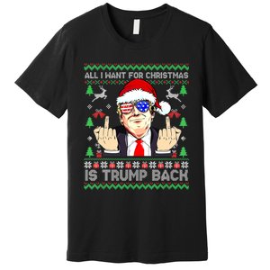 All I Want For Christmas Is Trump Back 2024 Ugly Xmas Premium T-Shirt