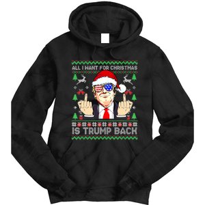 All I Want For Christmas Is Trump Back 2024 Ugly Xmas Tie Dye Hoodie