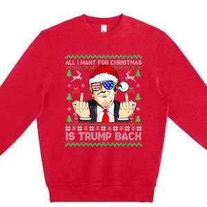 All I Want For Christmas Is Trump Back 2024 Ugly Xmas Premium Crewneck Sweatshirt