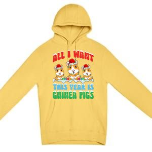 All I Want This Year Is Guinea Pig Wearing Christmas Hat Great Gift Premium Pullover Hoodie