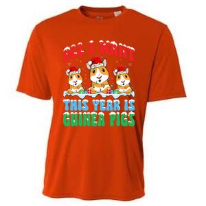 All I Want This Year Is Guinea Pig Wearing Christmas Hat Great Gift Cooling Performance Crew T-Shirt