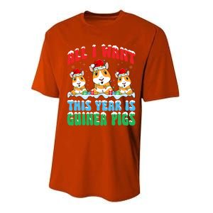 All I Want This Year Is Guinea Pig Wearing Christmas Hat Great Gift Performance Sprint T-Shirt