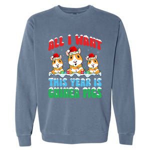 All I Want This Year Is Guinea Pig Wearing Christmas Hat Great Gift Garment-Dyed Sweatshirt