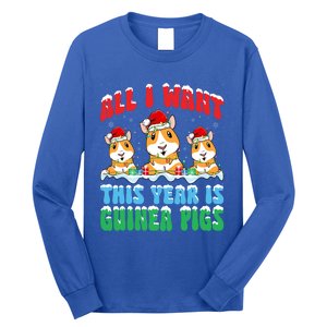 All I Want This Year Is Guinea Pig Wearing Christmas Hat Great Gift Long Sleeve Shirt