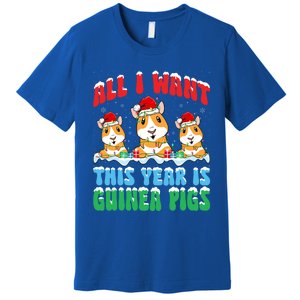 All I Want This Year Is Guinea Pig Wearing Christmas Hat Great Gift Premium T-Shirt