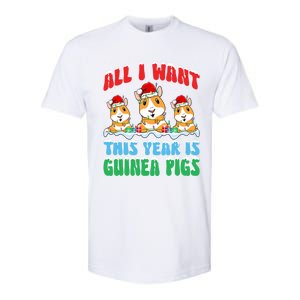 All I Want This Year Is Guinea Pig Wearing Christmas Hat Great Gift Softstyle CVC T-Shirt