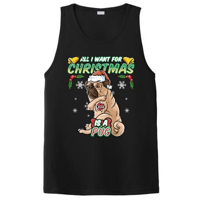 All I Want For Christmas Is A Pug Santa Claus Santa Claus Gift PosiCharge Competitor Tank