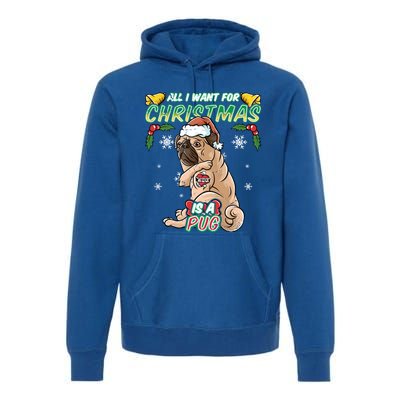 All I Want For Christmas Is A Pug Santa Claus Santa Claus Gift Premium Hoodie