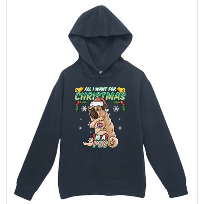 All I Want For Christmas Is A Pug Santa Claus Santa Claus Gift Urban Pullover Hoodie