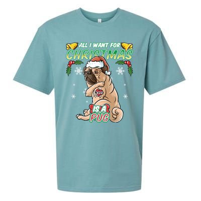 All I Want For Christmas Is A Pug Santa Claus Santa Claus Gift Sueded Cloud Jersey T-Shirt