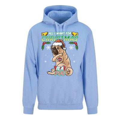 All I Want For Christmas Is A Pug Santa Claus Santa Claus Gift Unisex Surf Hoodie