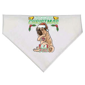 All I Want For Christmas Is A Pug Santa Claus Santa Claus Gift USA-Made Doggie Bandana