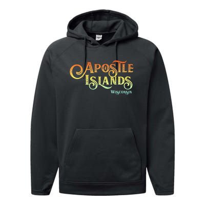 Apostle Islands Wisconsin Tourist Souvenir Gift Performance Fleece Hoodie