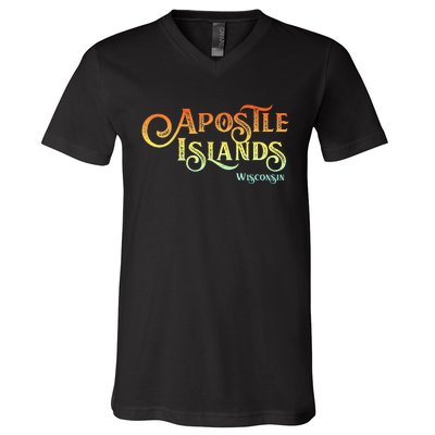 Apostle Islands Wisconsin Tourist Souvenir Gift V-Neck T-Shirt