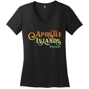 Apostle Islands Wisconsin Tourist Souvenir Gift Women's V-Neck T-Shirt