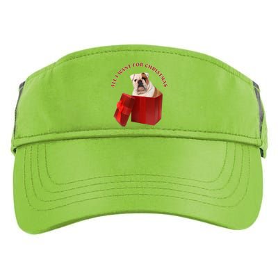 All I Want For Christmas English Bulldog Funny Gift Adult Drive Performance Visor