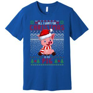 All I Want For Christmas Is My Pig Ugly Christmas Sweater Meaningful Gift Premium T-Shirt