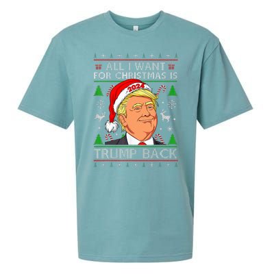 All I Want For Christmas Is Trump Back 2024 Ugly Sweater Sueded Cloud Jersey T-Shirt