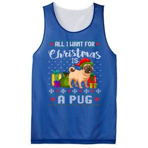 All I Want For Christmas Is A Pug Ugly Xmas Sweater Funny Gift Mesh Reversible Basketball Jersey Tank