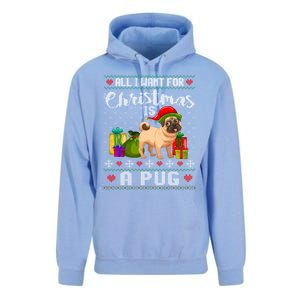 All I Want For Christmas Is A Pug Ugly Xmas Sweater Funny Gift Unisex Surf Hoodie