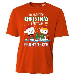 All I Want For Christmas Is My Two Front Teeth Xmas Gift Cooling Performance Crew T-Shirt