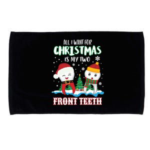 All I Want For Christmas Is My Two Front Teeth Xmas Gift Microfiber Hand Towel