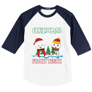 All I Want For Christmas Is My Two Front Teeth Xmas Gift Baseball Sleeve Shirt